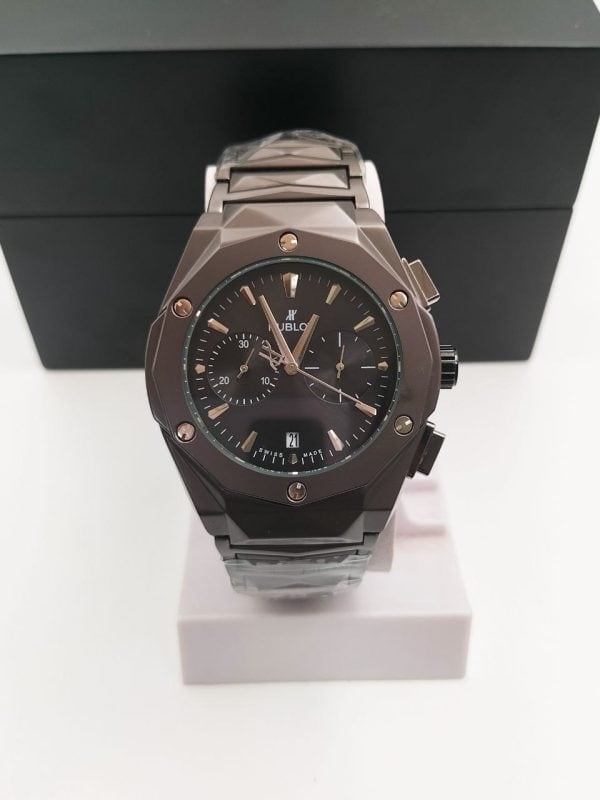 Hub_Lot Big Bang Classical Fusion “Black Dial Black Strap” Chronograph Working. Men’s Watch.