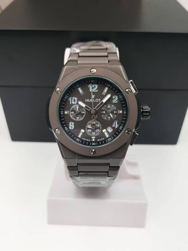 Hub_Lot Big Bang  “Dark Black Dial Black Strap” Chronograph Working. Men’s Watch. lot-1