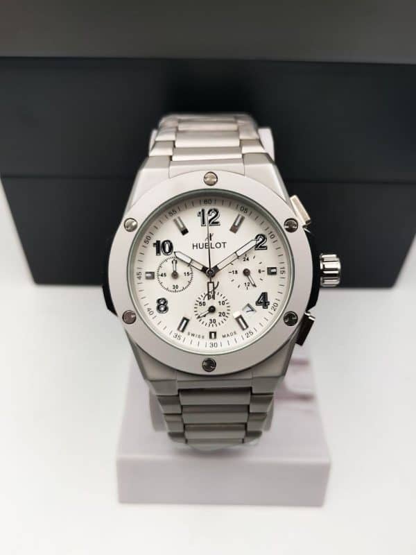Hub_Lot Big Bang “White Dial Silver Strap” Chronograph Working. Men’s Watch. Lot-1