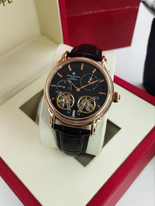 Patek Phillippe Double Tourbillon 41mm Black  Dial Men’s Watch.