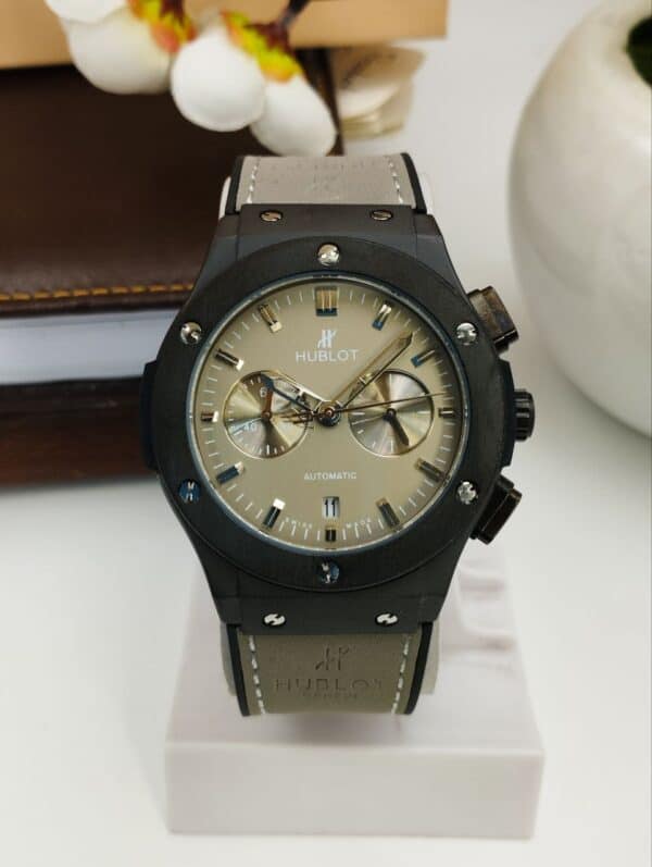 HUB_LOT BIG BANG-Ash Silicone Belt Ash Dial, Black Case, Luxury Watch For Men.
