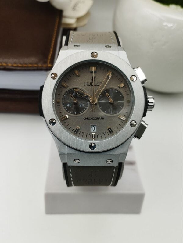 HUB_LOT BIG BANG- GrayRubber Belt, Gray Dial, silver Case, Luxury Watch For Men.