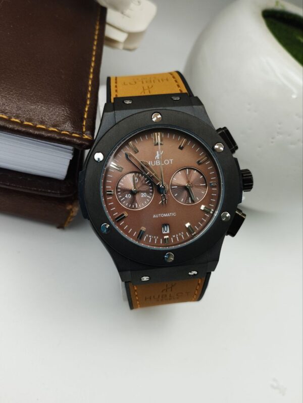 HUB_LOT BIG BANG- Racing Gray Rubber Belt, Gray Dial, Black Case, Luxury Watch For Men.