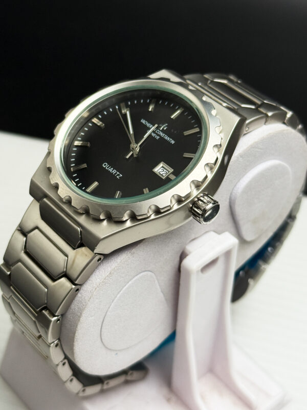 VACHERON CONSTANTIN SILVER CHAIN BLACK DIAL